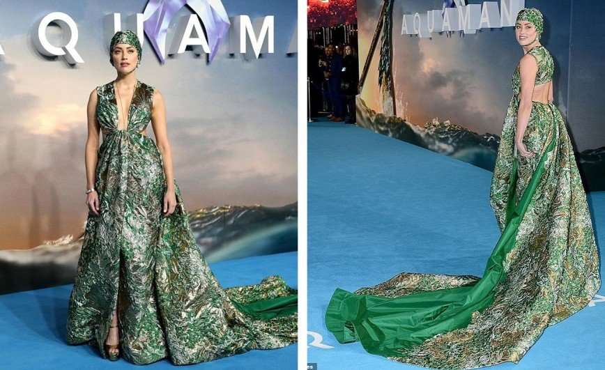 Эмбер Херд нарядилась на премьеру «Аквамена» в сногсшибательное платье 